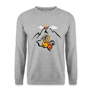 Mountain Snail - Unisex Sweatshirt - salt & pepper - Front - Alina (178cm) & Michal (187cm)
