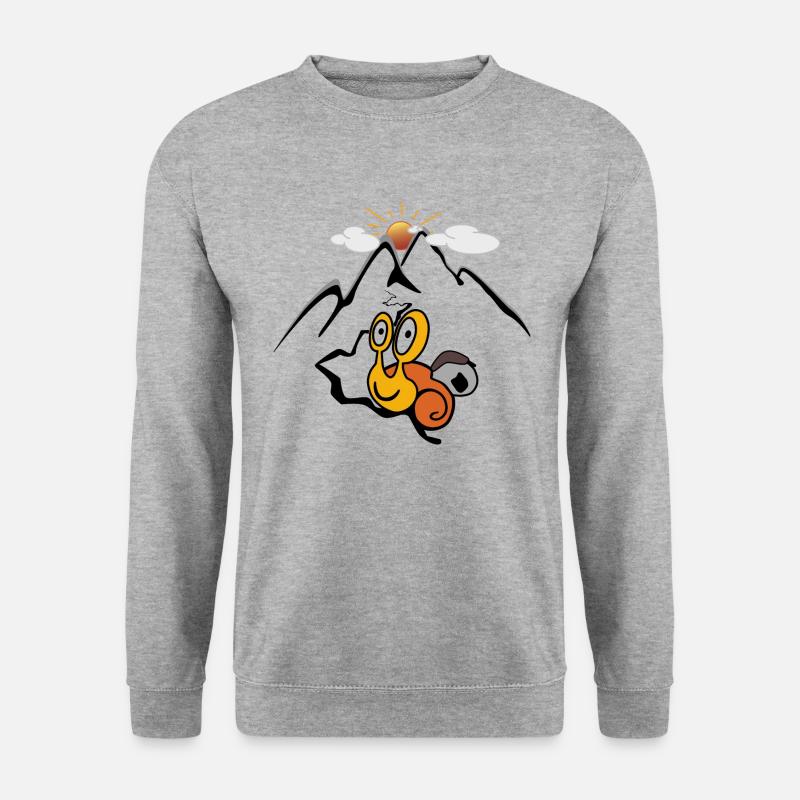 Bergschnecke - Unisex Pullover - Weißgrau meliert