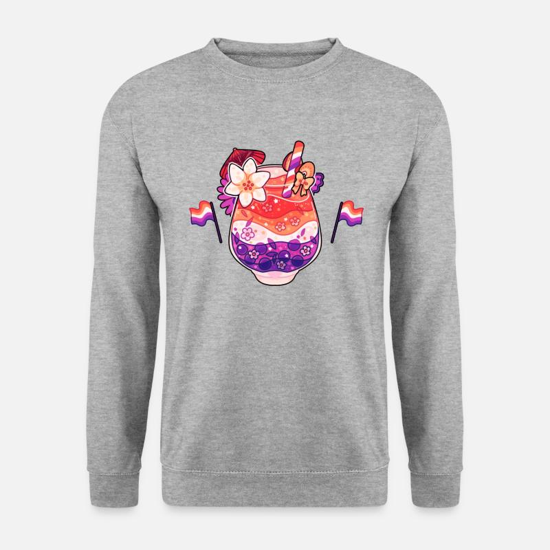 Rosaroter Drink - Unisex Pullover - Weißgrau meliert
