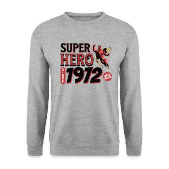 Super Heroes Since 1972 - 50th Anniversary - Unisex Sweatshirt - salt & pepper - Front - Alina (178cm) & Michal (187cm)
