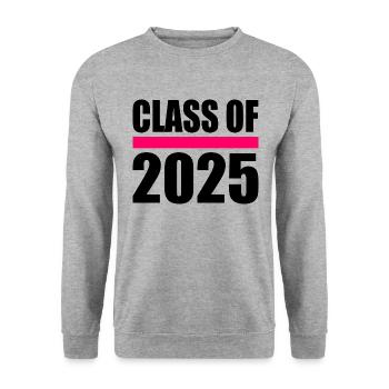 Class of 2025 - Unisex Pullover - Weißgrau meliert - Vorne - Alina (178cm) & Michal (187cm)
