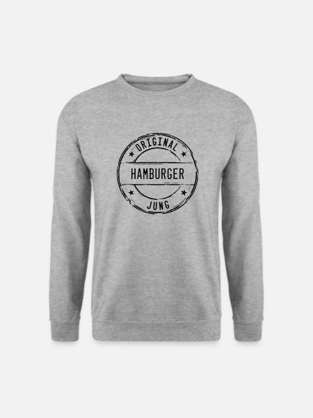 Hamburg - Original Hamburger Junge Jung Geburt - Unisex Pullover - Weißgrau meliert