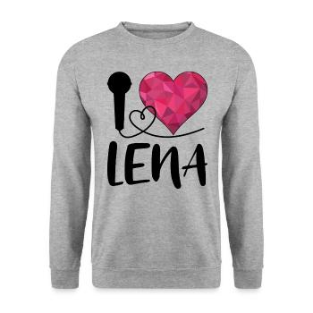 J'aime Lena J'aime Lena - Sweat-shirt Unisexe - gris chiné - Devant - Alina (178cm) & Michal (187cm)