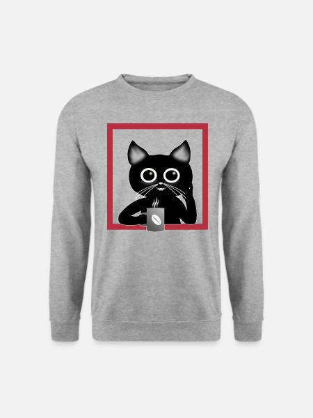 Coffee Cat - Unisex Sweatshirt - salt & pepper