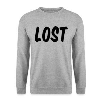 Lost - Unisex Pullover - Weißgrau meliert - Vorne - Alina (178cm) & Michal (187cm)