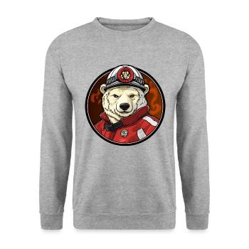 Brigade de pompiers de Polar Bear - Sweat-shirt Unisexe - gris chiné - Devant - Alina (178cm) & Michal (187cm)