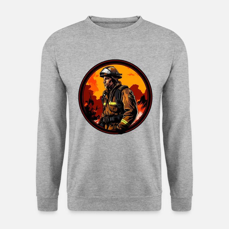 Feuerwehr Feuerwehrmann - Unisex Pullover - Weißgrau meliert