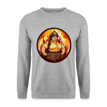 Fire brigade firefighters - Unisex Sweatshirt - salt & pepper - Front - Alina (178cm) & Michal (187cm)