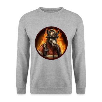 Pompiers d’âne - Sweat-shirt Unisexe - gris chiné - Devant - Alina (178cm) & Michal (187cm)