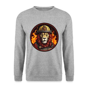 Brigade de pompiers de Louvain - Sweat-shirt Unisexe - gris chiné - Devant - Alina (178cm) & Michal (187cm)