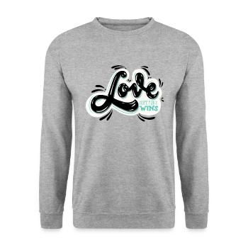 amour - Sweat-shirt Unisexe - gris chiné - Devant - Alina (178cm) & Michal (187cm)