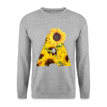 tournesol a - Sweat-shirt Unisexe - gris chiné - Devant - Alina (178cm) & Michal (187cm)