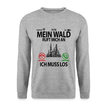 Waldarbeiter Waldliebhaber Sprüche lustige Humor - Unisex Pullover - Weißgrau meliert - Vorne - Alina (178cm) & Michal (187cm)