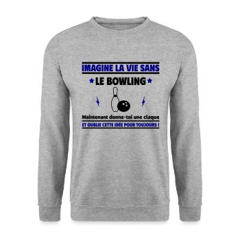 Imagine sans bowling - Sweat-shirt Unisexe - gris chiné - Devant - Alina (178cm) & Michal (187cm)