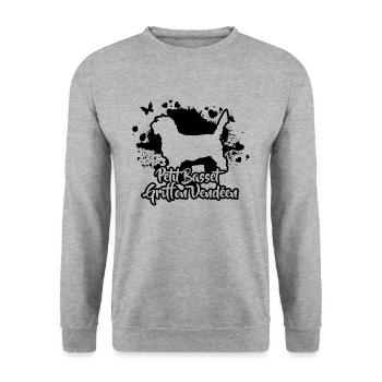 PETIT BASSET GRIFFON VENDEEN race de chien Wilsigns - Sweat-shirt Unisexe - gris chiné - Devant - Alina (178cm) & Michal (187cm)