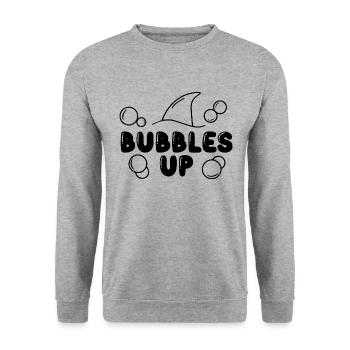 Blubbles Up Hai Liebhaber Wal Orcas Strand Meer Liebe - Unisex Pullover - Weißgrau meliert - Vorne - Alina (178cm) & Michal (187cm)