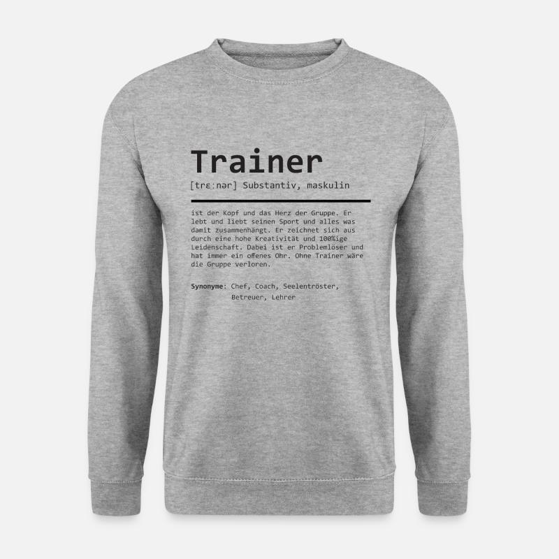 Trainer | Definition | Grammatik - Unisex Pullover - Weißgrau meliert