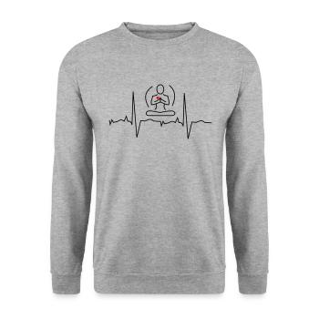 Battements de cœur pour la méditation - Sweat-shirt Unisexe - gris chiné - Devant - Alina (178cm) & Michal (187cm)