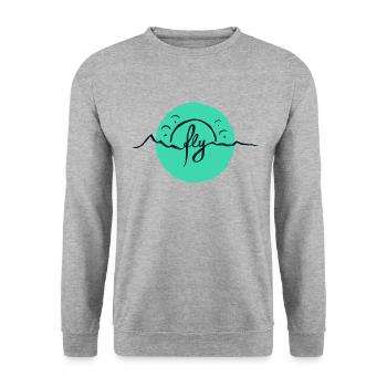 fly Alps Gleitschirm - Unisex Pullover - Weißgrau meliert - Vorne - Alina (178cm) & Michal (187cm)