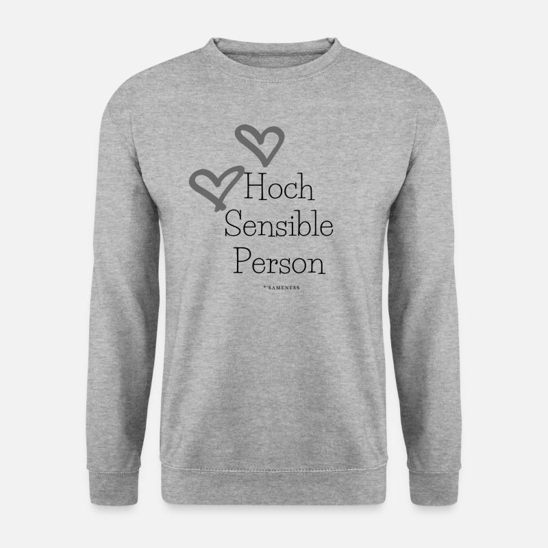 Hoch Sensible Person mit Herzen #HSP - Unisex Pullover - Weißgrau meliert
