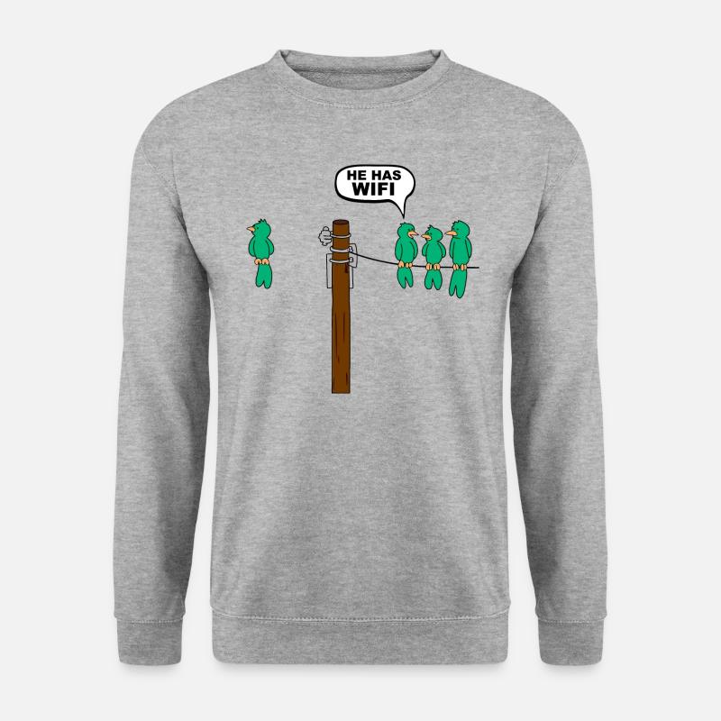 Bird He Has Wifi Graphic - Unisex Sweatshirt - salt & pepper