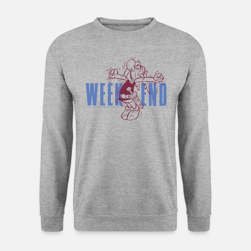Asterix & Obelix Hoch Die Hände Wochenende - Unisex Pullover - Weißgrau meliert