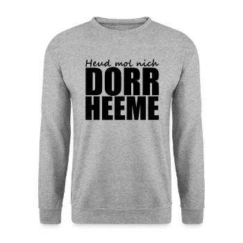 Sächsisch - Dialekt - Spruch - Unisex Pullover - Weißgrau meliert - Vorne - Alina (178cm) & Michal (187cm)