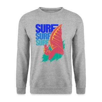 Surf Surf Kite Planche à voile Surf - Sweat-shirt Unisexe - gris chiné - Devant - Alina (178cm) & Michal (187cm)