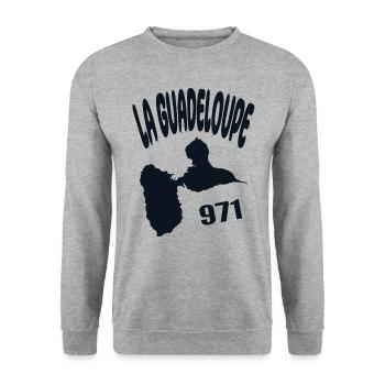 Belle idee cadeau carte de la guadeloupe 971 gwada - Sweat-shirt Unisexe - gris chiné - Devant - Alina (178cm) & Michal (187cm)