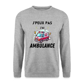 J peux pas j ai ambulance - Sweat-shirt Unisexe - gris chiné - Devant - Alina (178cm) & Michal (187cm)