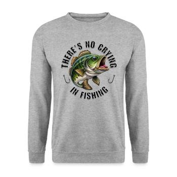 There's No Crying in Fishing - Unisex Sweatshirt - salt & pepper - Front - Alina (178cm) & Michal (187cm)