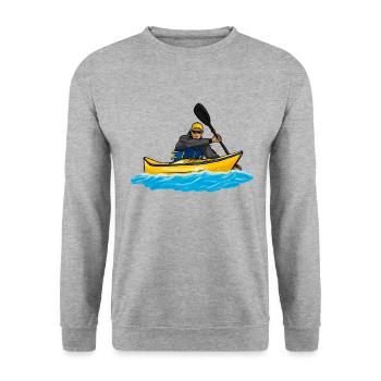 Kajak Fahrer - Unisex Pullover - Weißgrau meliert - Vorne - Alina (178cm) & Michal (187cm)