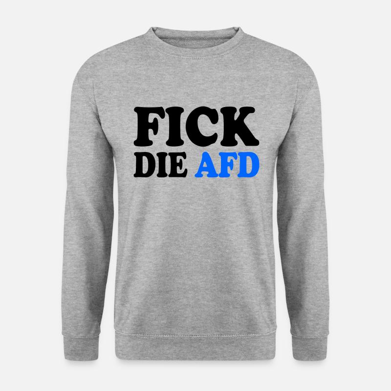 Fick die afd - Unisex Pullover - Weißgrau meliert