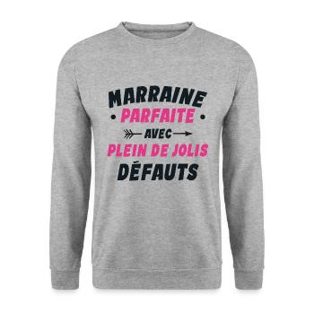 Marraine Parfaite Avec Plein De Jolis Défauts - Sweat-shirt Unisexe - gris chiné - Devant - Alina (178cm) & Michal (187cm)