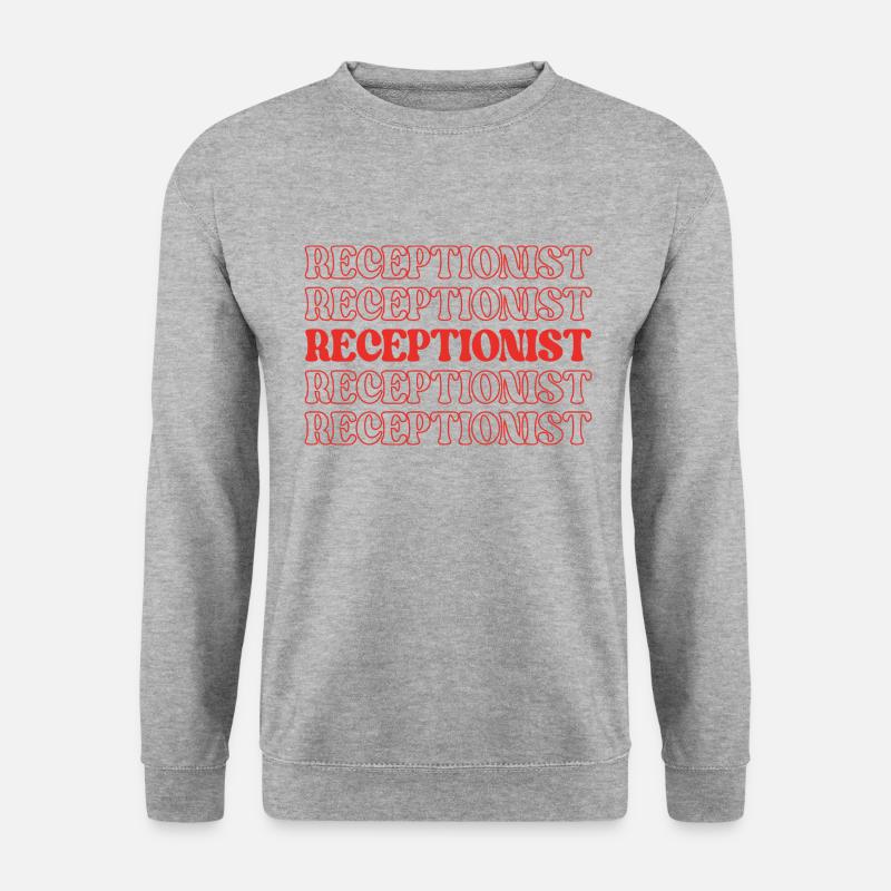 Rezeptionist/in Rezeption/ - Unisex Pullover - Weißgrau meliert
