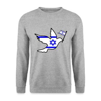 Israel peace - Sweat-shirt Unisexe - gris chiné - Devant - Alina (178cm) & Michal (187cm)