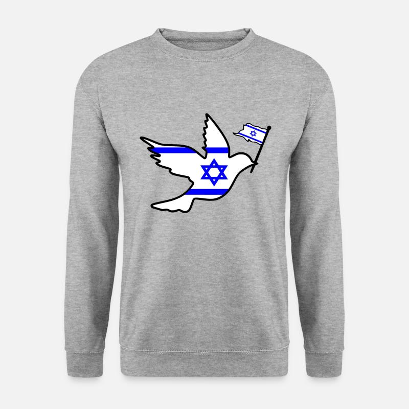 Israel Friedenstaube - Unisex Pullover - Weißgrau meliert