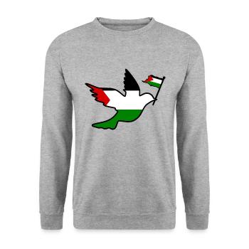 Free palestine - Sweat-shirt Unisexe - gris chiné - Devant - Alina (178cm) & Michal (187cm)