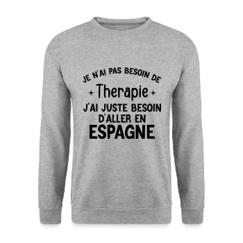 Espagne - Je Suis Espagnol - J'aime l'Espagne - Sweat-shirt Unisexe - gris chiné - Devant - Alina (178cm) & Michal (187cm)