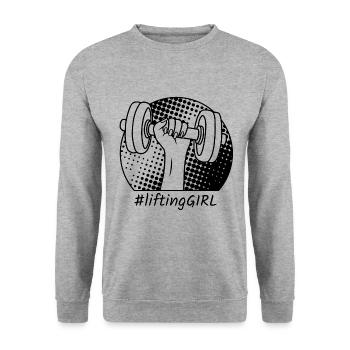 Lifting girl Fitness Musculation Sport - Sweat-shirt Unisexe - gris chiné - Devant - Alina (178cm) & Michal (187cm)