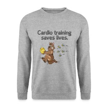 Bear endurance training fitness lifestyle funnier - Unisex Sweatshirt - salt & pepper - Front - Alina (178cm) & Michal (187cm)