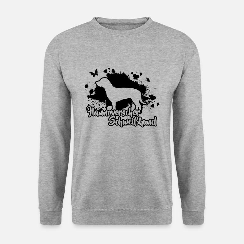 HANNOVERSCHER SCHWEISSHUND Jagdhunde Wilsigns - Unisex Pullover - Weißgrau meliert