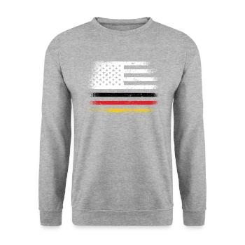 Allemagne Amérique drapeau - Sweat-shirt Unisexe - gris chiné - Devant - Alina (178cm) & Michal (187cm)