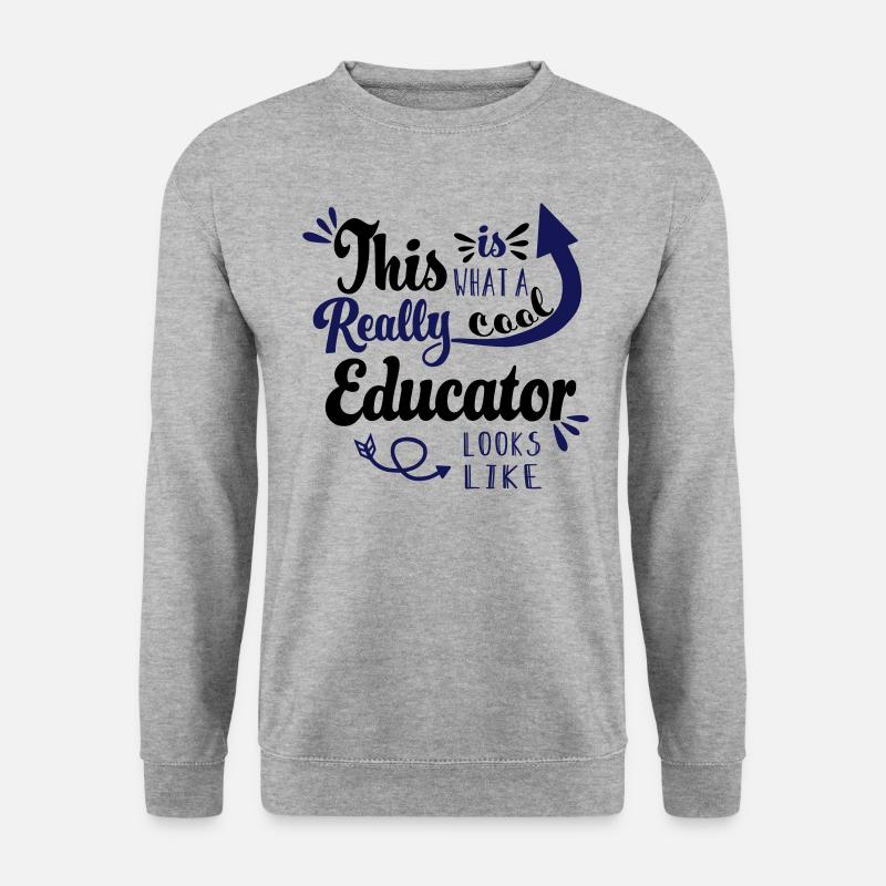 Lehrer Lehrerin Lehrkraft Teacher Educator Spruch - Unisex Pullover - Weißgrau meliert