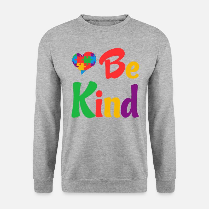 Love Be Kind Grafik - Unisex Pullover - Weißgrau meliert