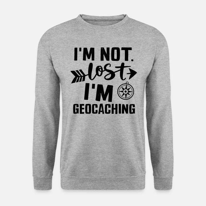 Lustiges Geocaching Ich bin nicht verloren - Unisex Pullover - Weißgrau meliert