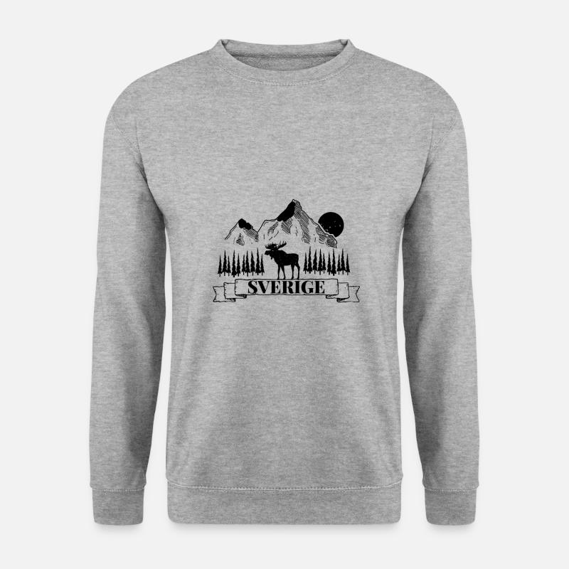 Sverige Elch - Unisex Pullover - Weißgrau meliert