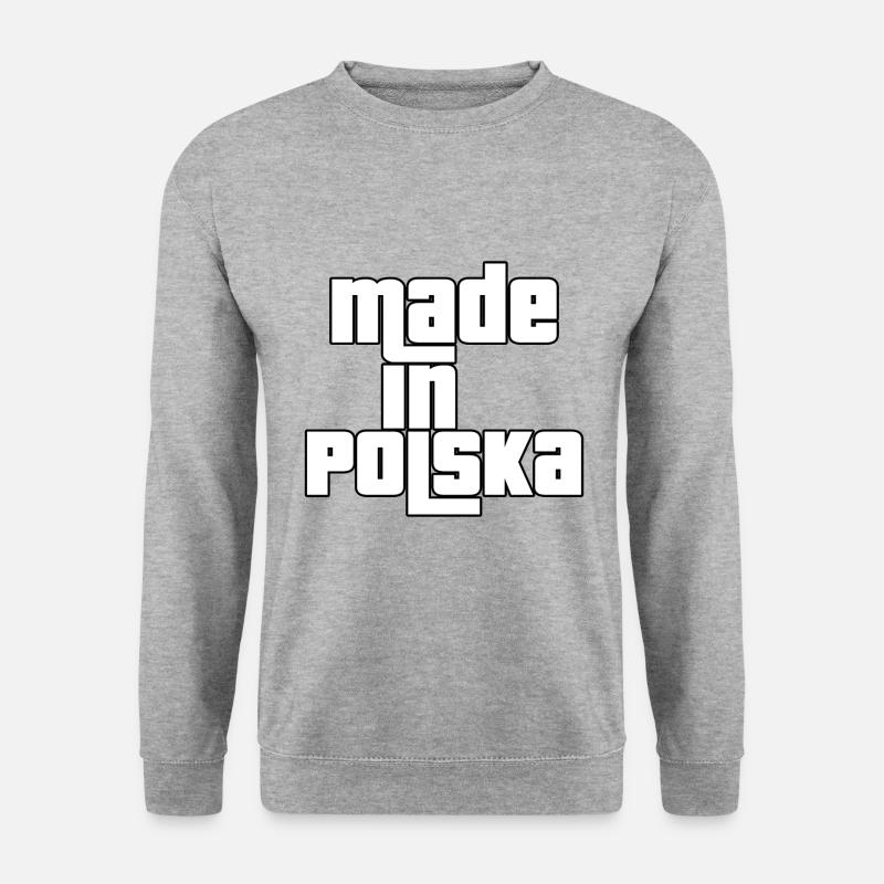 Made in Polska - Unisex Pullover - Weißgrau meliert