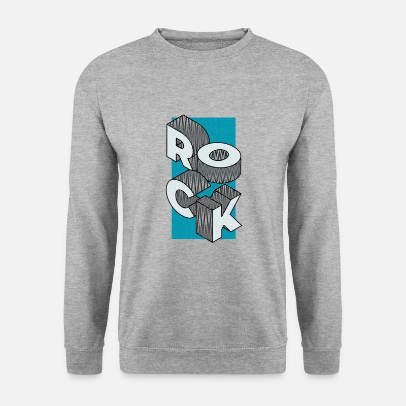 Rock türkis - Unisex Pullover - Weißgrau meliert