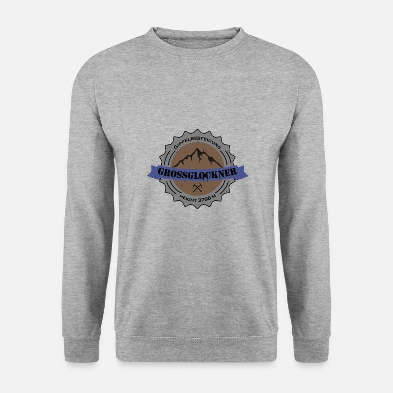 Gipfelbesteigung Großglockner Height 3798 m - Unisex Pullover - Weißgrau meliert
